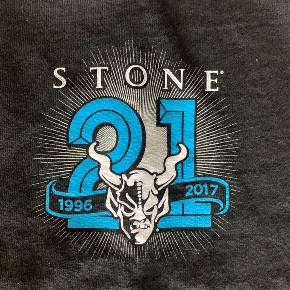 STONE BREWING 21st Anniversary black tee shirt, excellent condition! Medium